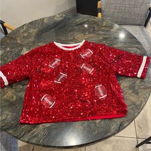 Red Sequin Football top.